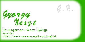 gyorgy neszt business card